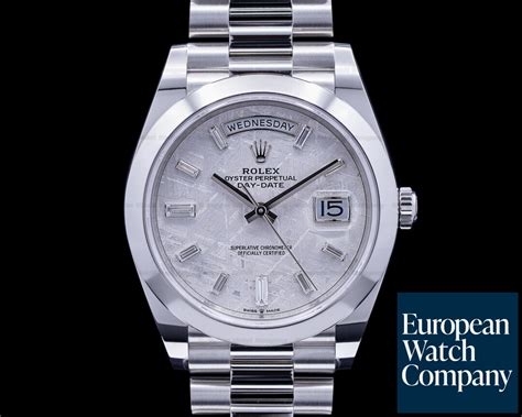 rolex day date platinum meteorite price|rolex meteorite dial day date.